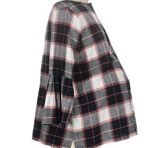 HATCH Checkered Bell Sleeve Top